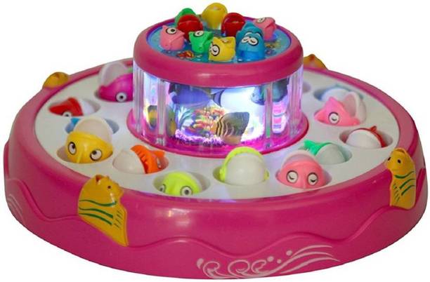 SALEOFF Musical Fish Catching Game Big with 26 Fishes, 4 Pods & 3D Lights-551
