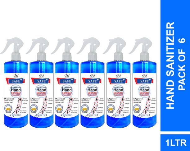 DNA Lifestyle Safe+  Cleanser Trigger Spray - 1 ltr (Pack of 6) Sanitizer Spray Pump Dispenser