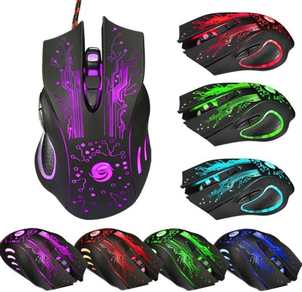 ROQ Mobilegear Mechanical Mouse 6 Buttons 1600 dpi Video Gamer Pro Multi Led Wired Mechanical  Gaming Mouse