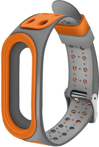 Epaal Strap with Metal Buckle for Xiaomi Mi Band 4 / Mi Band 3 - Orange-Grey Smart Band Strap