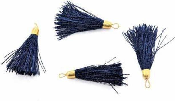Crafto Silk Thread Tassel ( Navy Blue) for Embellishing Handbags, Apparels, Earring Making, 50Pcs