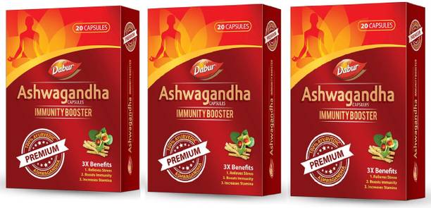 Dabur Ashwagandha Immunity Booster Premium Capsules (Pack of 3)