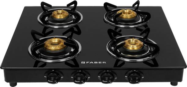 Power 4BB BK ग्लास मैनुअल गैस चूल्हा
