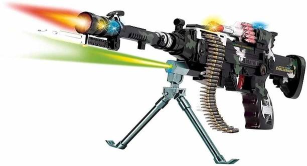 Goods collection Rapid Fire Machine Combat 3 Gun with Lights and Sound Guns & Darts (Multicolor) Darts & Plastic Bullets