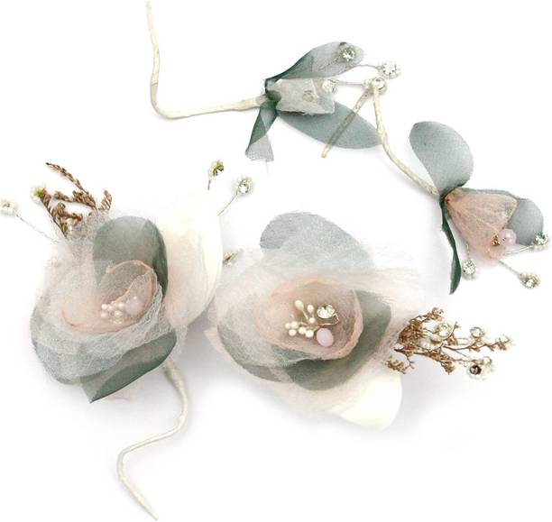DESI Butik Beautiful Pack of 4 Multicolor Bridal Flower Hair Accessory/ Hair Pins for Women and Girls Hair Accessory Set