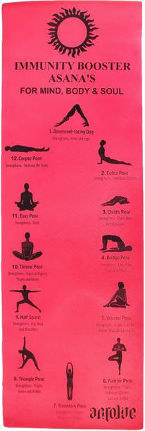Aerolite Immunity Booster Asana 28 x72 -RED Red 6.5 mm Yoga Mat