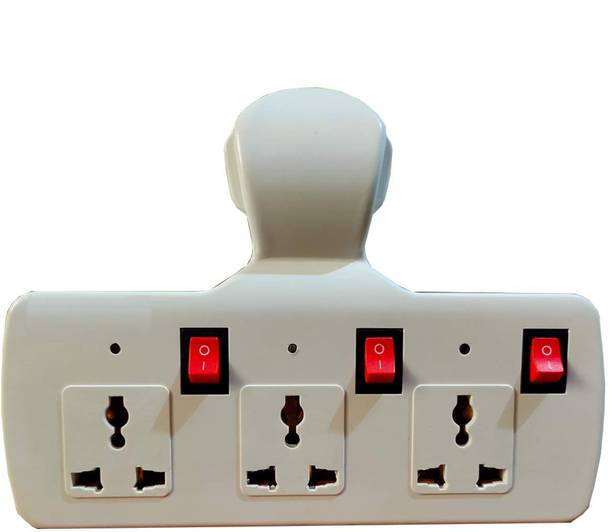 PRIYANSHI ENTERPRISE 3+3 Multi Plug Fuse Extension Board Switch with Individual Switches, LED Indicators and Spike Guard 3+3 Multiplug with Individual Switches, Led Indicators & Fuse on Multiplug (Three Pin Multiplug) Three Pin Plug
