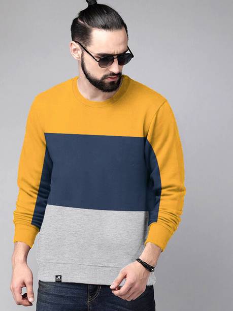Price History of Men Full Sleeve Color Block Sweatshirt from