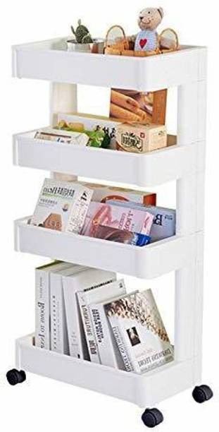 MYHEART ABS Plastic 4 Layer Kitchen Storage Space Saving Organizer Rack Plastic Kitchen Trolley