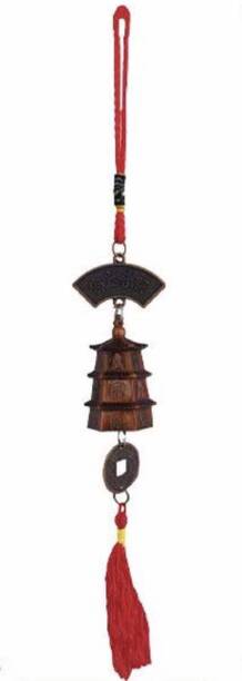 SWISS WONDER ™Tibetan Car Rear View Mirror Decor Feng Shui Bell Decorative Showpiece  -  2.4 cm