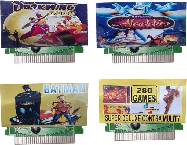 VK MART 8 Bit Tv Video Game Cassetts Like DARKWING,ALADDIN,BATMAN,280,IN,1,(pack of 4)  Gaming Accessory Kit