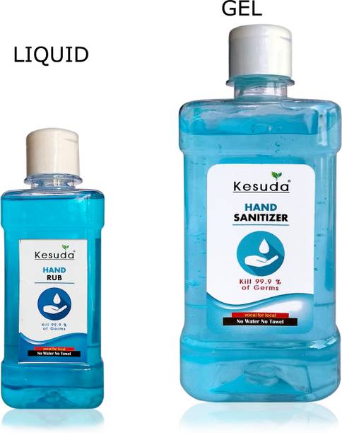 KESUDA 250ml  LIQUID Flip flop cap with 500ml GEL  with flipflop Cap (250ml+500ml) Hand Rub Bottle