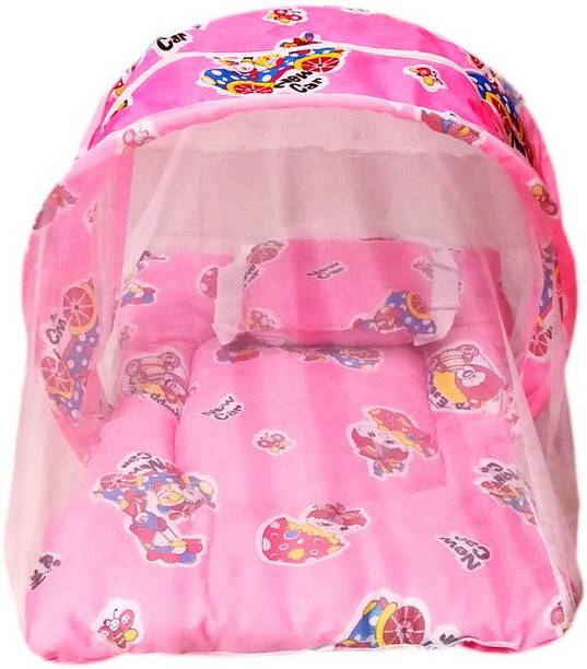 First Vision Cotton Kids Washable Baby Bedding Mosquito Net with Pillow upto 6 Months Mosquito Net