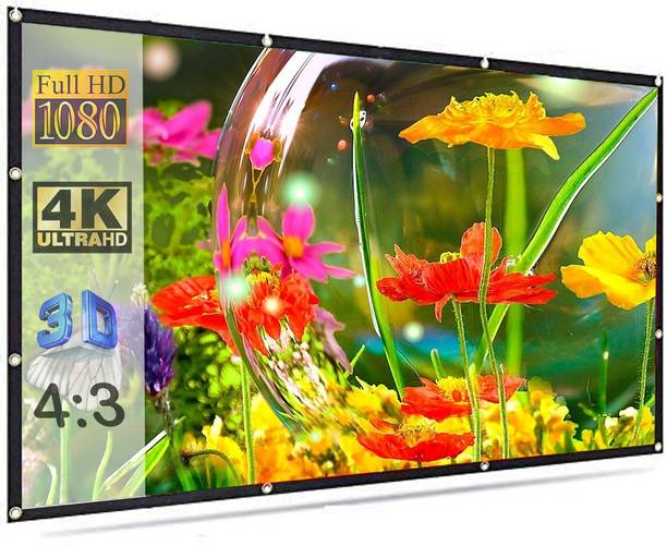 Moiz 100" Inch Projector Screen (Foldable) 7 x 5 Feet 4:3 Ratio 3D UHD Supported Design 127 Projector Screen (Width 213 cm x 152 cm Height)