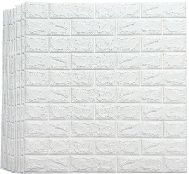 wewell (5 Pc) 3D Pe Foam Wall Sticker,3D Brick Wall Stickers Panel Self Adhesive Peel & Stick Wallpaper for Wall Home Decor(70cm x 77cm, 5.8Sq ft) Drywall Panel