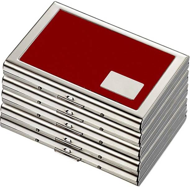 StealODeal |Pack of 5| Red Metal Luxury Bracket 6 Card Holder