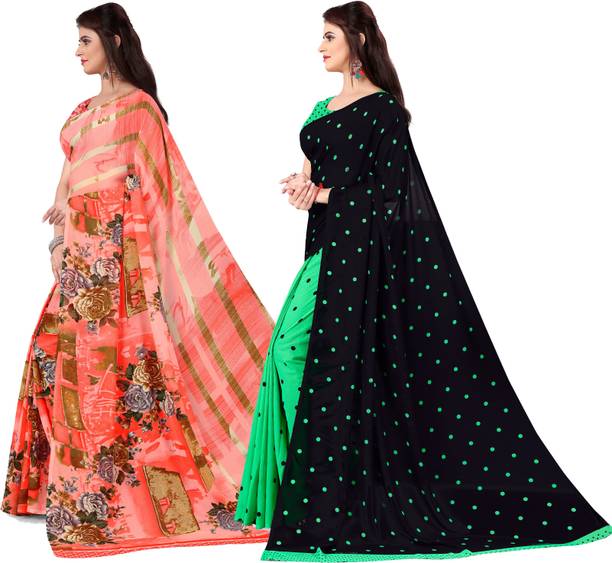Anand Polka Print Daily Wear Georgette Saree - Image 2