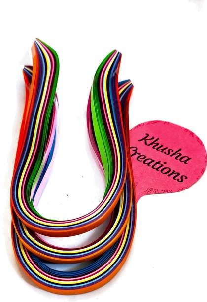 KHUSHA CREATIONS Quilling Kit (Multicolor Quiling Strips 5mm , 7mm , 10 mm Total 600 strips approx)