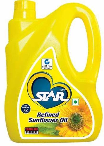 STAR 555 Refined Sunflower Oil, 5 LTR Sunflower Oil Can
