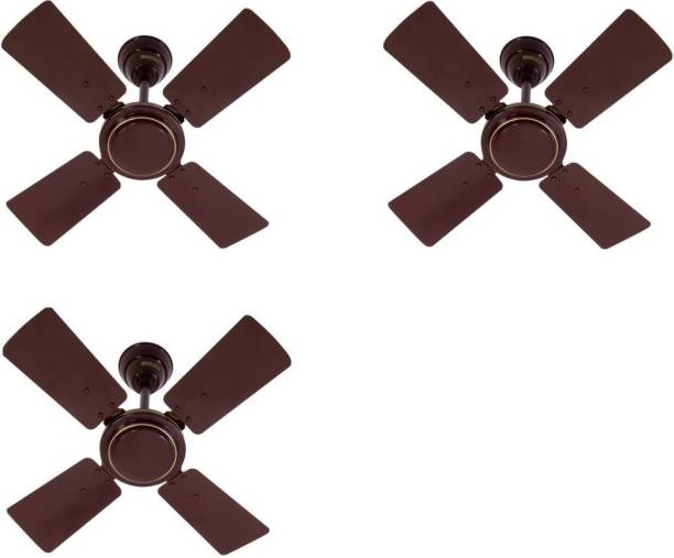 USHA Swift brown pack of 3 600 mm 4 Blade Ceiling Fan