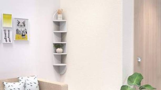 INDIAN DECOR SZY Wooden Zigzag Corner Wall Mount Shelf Unit and Shelves (White) Wall Decoration Engineered Wood Display Unit Engineered Wood Display Unit (Finish Color - White) Wooden Wall Shelf