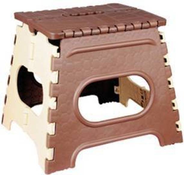 SHOPY ZONE Folding Step Stool Medium Living & Bedroom Stool (Brown) Stool