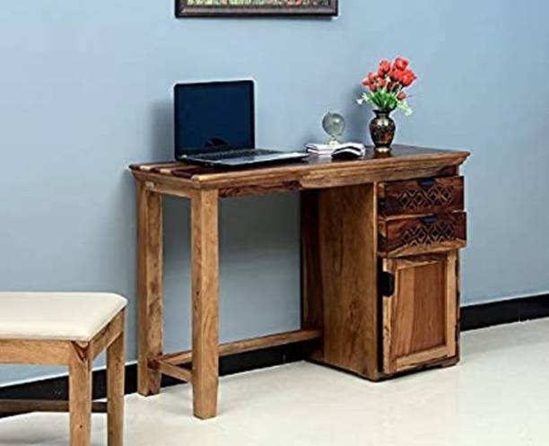 BARZISN Solid Sheesham Wood Study Table For Bed Room , Study Room , Office , Solid Wood Study Table