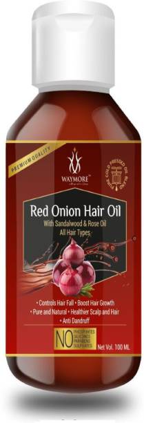 WAYMORE 100% Pure & Natural Cold Pressed Red Onion Oil with 13 Natural Essential Oils for Hair Growth, Hair Fall & Dandruff Control, Nourishing Scalp Treatment Hair Oil (100 ml Hair Oil) Hair Oil