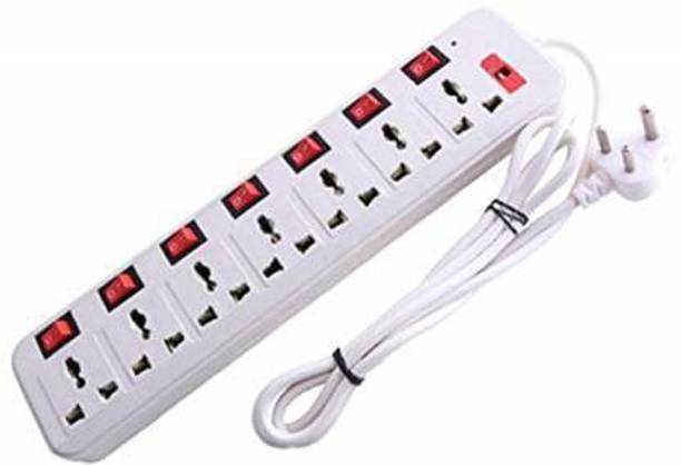 Skeisy 7+7 SWITCH SHOCKET HIGHLY DURABLE 3 MTR LONG WIRE CAPACITY 6AMP. 8  Socket Extension Boards