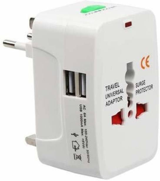 Shahn Universal Travel Adapter with Built-in Dual USB Charger Ports Worldwide Adaptor