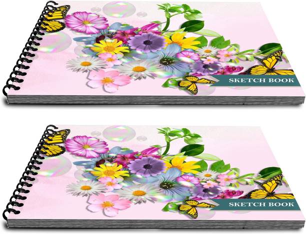 VenTechno Designer Sketch Book / Drawing Book Wiro Bound 9 x 12 inches 100 Pages (50 Sheet) - bcom046 Sketch Pad