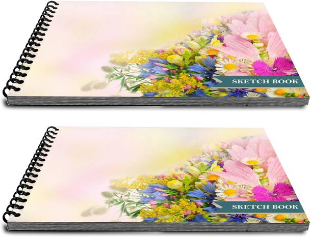 VenTechno Designer Sketch Book / Drawing Book Wiro Bound 9 x 12 inches 100 Pages (50 Sheet) - bcom048 Sketch Pad