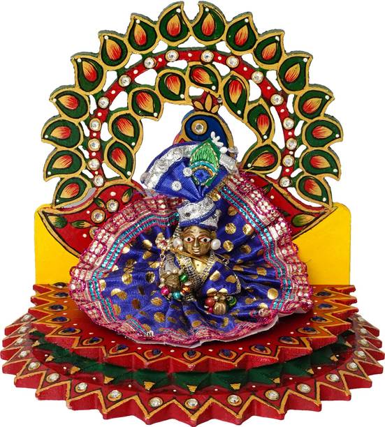 CAPIO ART KRISHNA SIHASAN,Laddu Gopal Singhasan For Home And Office,COMFORTABLE SIHASAN Solid Wood, Engineered Wood Home Temple