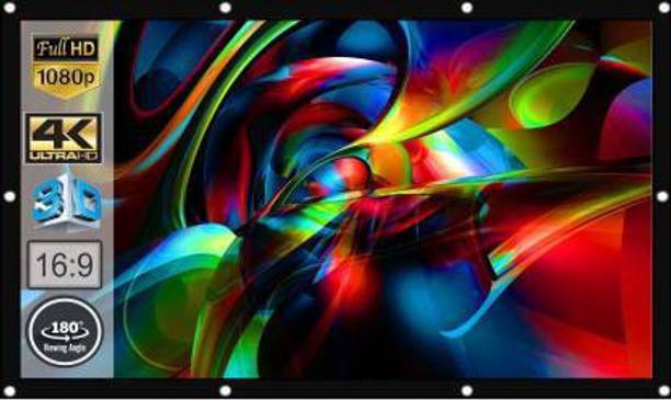 royality Royaltiy 110 inch Projector Screen,4K HD 16:9 Portable Video Projector Screen Foldable Anti-Crease Indoor Outdoor Projection Screen for Home, Office, Classroom (96" Inch (W) x 54" Inch (H)) Projector Screen (Width 243.84 cm x 149.86 cm Height)