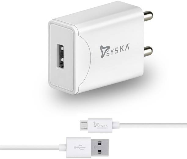 Syska 10 W 2.1 A Wall Charger for Mobile with Detachable Cable