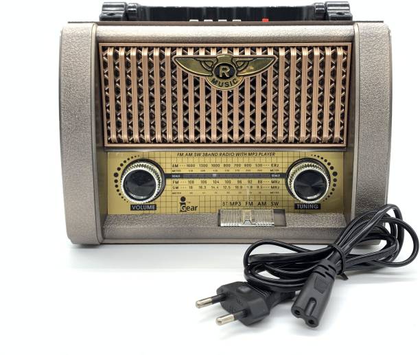 iGear Retro Classic Vintage Radio with Bluetooth Connectivity, USB and TF/SD Card Support, 900 mAh Rechargeable Battery, Built-In High quality Torch FM Radio