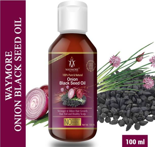 WAYMORE 100% Pure & Natural Cold Pressed Onion Black Seed Oil For Healthier Hair & Skin Hair Oil - 100ml Hair Oil