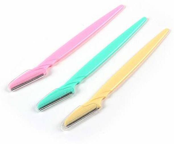 Top Select Eyebrow Painless Facial Hair Remover Razor for Face, Women and Men (Multicolour) Eyebrow Razor 2 pack (2 x 3 =6), Men & Women