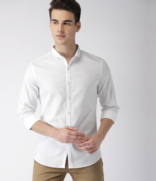 white cotton shirts flipkart