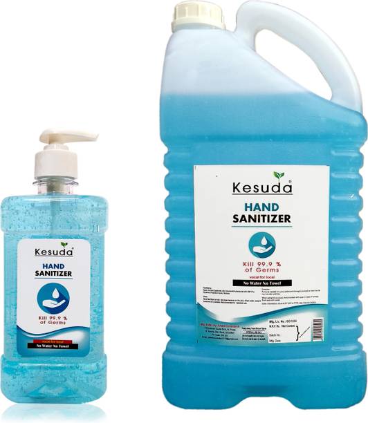 KESUDA 500ml hand sanitizer GEL Pump and 5 liter hand sanitizer GEL (500ml+5L) Hand Sanitizer Pump Dispenser