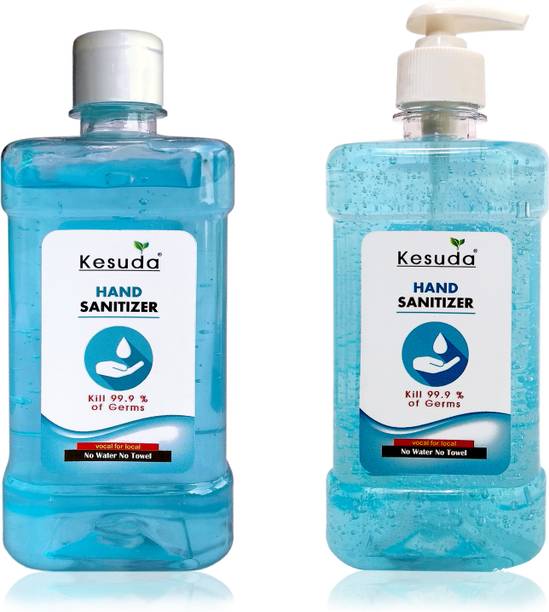KESUDA 500ml hand sanitizer GEL with Flipflop cap and 500ml hand sanitizer GEL Pump(500ml+500ml) Hand Sanitizer Pump Dispenser