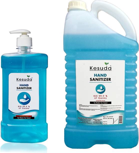 KESUDA 1 Liter hand sanitizer GEL Pump and 5 liter hand sanitizer GEL (1L+5L) Hand Sanitizer Pump Dispenser