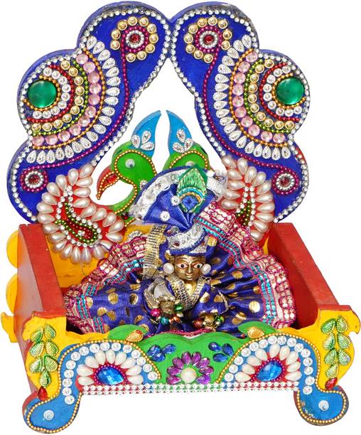 CAPIO ART KRISHNA SIHASAN,Laddu Gopal Singhasan For Home And Office,COMFORTABLE SIHASAN Solid Wood Home Temple