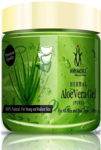 WAYMORE 100% Pure & Sleeping Night Aloe Vera Gel - Green - Night Time Aid to Revive Dry, Dull & Aging Skin - Non Sticky - Light & Quick Absorbing - No Parabens, Silicones & Color – Ideal for Skin Care, Face, Acne Scars, Hair Treatment - 100 ML Gel