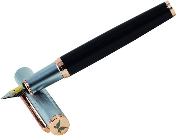 auteur 950 Avenger Lacquer Black Color , Medium Nib With Magnetic Cap & Rose Gold Trims Fountain Pen