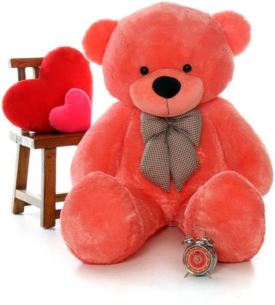 VIRA SOFT Teddy Bear 5 Feet valentines gift for girls Loveable Huggable Light Red  - 152.4 cm