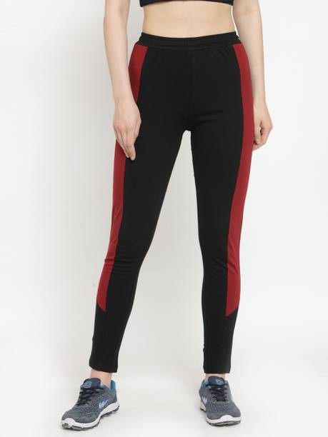 Boston Club Women Solid Black, Maroon Track Pants