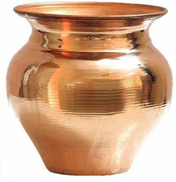 vrindavan shopi Copper Lota Kalash Pot |700 ML| Used as Poojan Worship Home Temple Garden Storage Water Beneficial for Health from Vrindavan 700Ml Copper Kalash