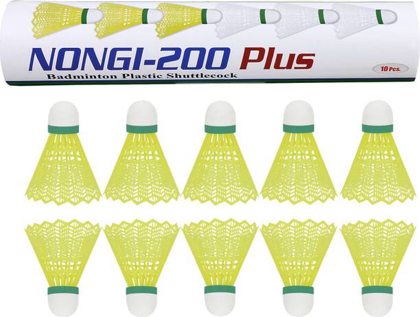 Nongi Plastic Badminton Shuttle cock Plastic Shuttle  - Yellow
