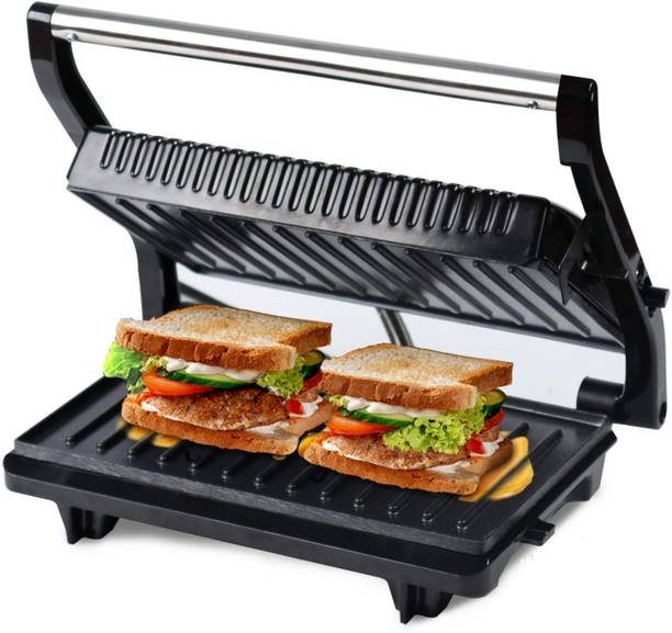 NOEVAA GRILL BIG SIZE Nova 2 Slice Panni Grill Sandwich Maker Grill, Toast (Black) 230 W Pop Up Toaster Black